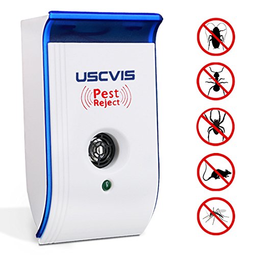 USCVIS Ultrasonic Pest Repeller, Electronic Pest Control, Plug In Pest Reject for Mice, Mosquitoes, Ant, Spiders, Roaches, Bugs and Flies, Non-toxic Eco-Friendly, Humans & Pets Safe USCVIS Ultrasonic Pest Repeller, Electronic Pest Control, Plug In Pest Reject for Mice, Mosquitoes, Ant, Spiders, Roaches, Bugs and Flies, Non-toxic Eco-Friendly, Humans & Pets Safe
