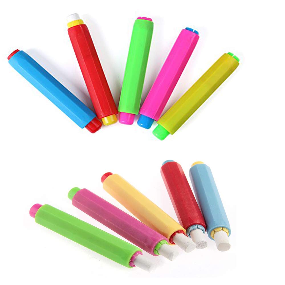 10 Piece Chalks Holder,Adjustable Chalk Keeper,Chalk Holder Case Cover, for Pastel Blackboard,Art Drawings,Teacher and Children's Painting and Writing