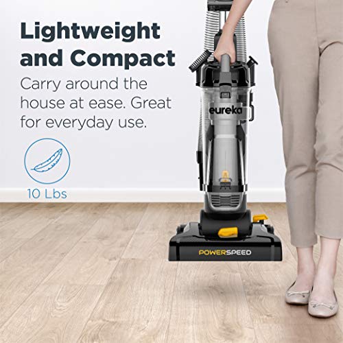 eureka PowerSpeed Bagless Upright Vacuum Cleaner, Pet Turbo, Black