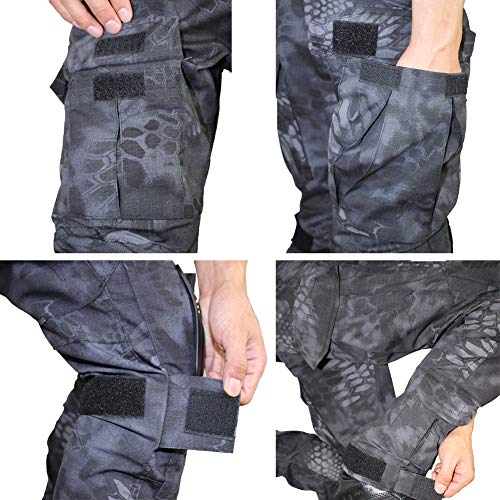 Men's Multicam Tactical Pants Multi-Pockets Military Camo Outdoor Airsoft Combat Hunting Pants with Knee Pads (HM, US L=Tag 36) - Thumbnail 4