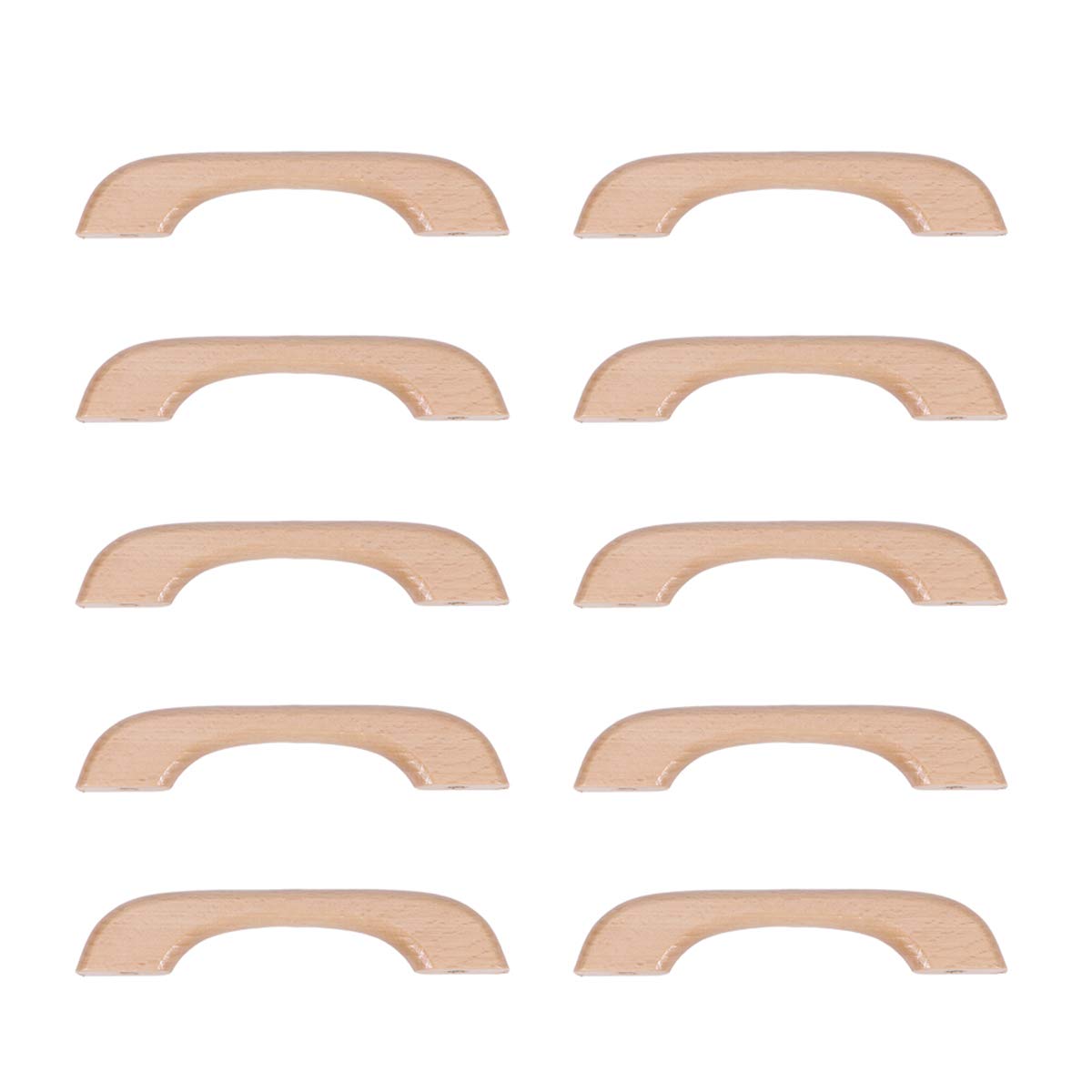 Yardwe 10PCS Wooden Cabinet Handles Solid Wooden Drawer Pull Furniture Cabinet Hardware for Kitchen Cupboard,Cabinet and Furniture Pulls (5 Inch Length)