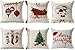 HOSL SD40 Christmas Pillow Covers 18 x 18 Merry Christmas Decorations Christmas Series Blend Linen Throw Pillow Case Decorative Cushion Cover Pillowcase Square 18