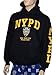 NYC FACTORY NYPD Hoodie Yellow Sleeve Print Sweatshirt Navy Blue XL