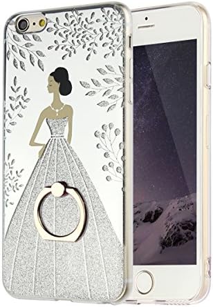 iPhone 6 Case, iPhone 6s Case shining silvery cartoon girl, Mirror Surface, Anti-impact, Enhanced Grip, kickstand case for iPhone 6, iPhone 6s Case for girls (Silvery)