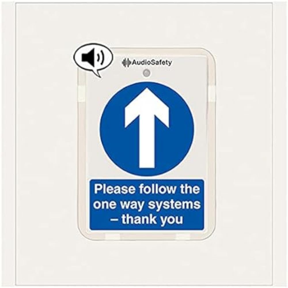 V Safety One Way System - Talking Safety Sign - 225 x 336 mm - 1 mm Rigid Plastic Safety Sign
