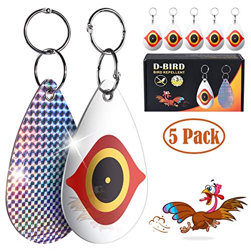Vactas 2019 New Bird Repellent,Double-Sided Reflection Predator's Eyes and Light Reflective to Scare Birds Away Better Than Bird Spikes-Set of 5