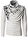 H2H Mens Unique Slim fit Fashionable Designed Shirring Long Sleeve T-shirts