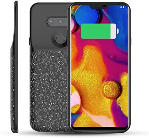Battery Case for LG V40 ThinQ,5200mAh Ultra Slim Portable Charging Case Charger Case Rechargeable Extended Battery Pack Protective Charger Case-Black