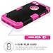 Plastic Rubber iPhone 6S Case Heavy Duty, Travel Case iPhone 6 Case for Women Girls, Hybrid Defender Case iPhone 6 Rose Black Case iPhone 6 Carrying Case for Apple iPhone 6 Phone Case and iPhone 6S