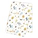 Trend Lab Jungle Friends Scatter Flannel Swaddle Blanket - Jungle Animals Scatter Print Cotton Flannel, Yellow, Green and White, 48 in x 48 in