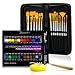 Acrylic Paint Brush Set With 15 Premium Artist Brushes And Bonus 24 Color Acrylic Paint - Ultimate Kit For Canvas, Wood, Ceramic, Fabric - Perfect Gift For Beginners, Adults, Students Or Professionals