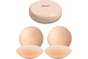 Nipple Covers for Women 2 Pairs, Sticky Silicone Nipple Pasties Reusable w/Case, Ultra Thin Breast Petals, w/Boob Tape