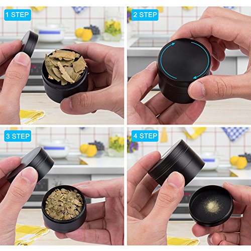 Spice Herb Grinder, 4 Piece Grinder with Pollen Scraper, Vancens