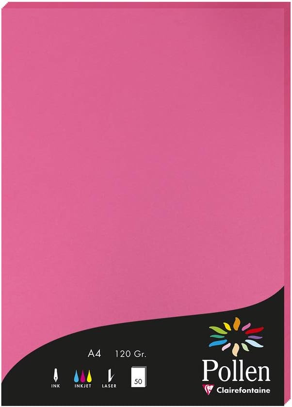 Clairefontaine 4221C Pollen Pink A4 120gsm Wallet of 50 Sheets