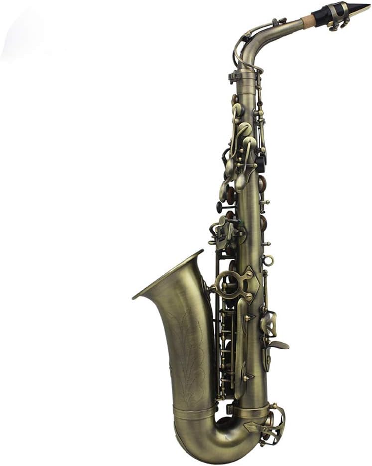 BLKykll Professional Alto Drop E Saxophone Student Alto Eb E-Flat SAX Saxophone Lacquer SAX Beginners Kit,with Carrying Sax Case Mouthpiece Straps Reeds Stand Cork Grease