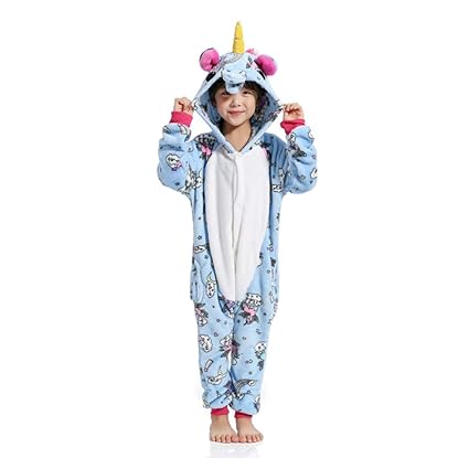 Nachtwäsche Unisex Cosplay Kinder Pyjamas Tier Einhorn Jumpsuit Kostüm für Mädchen und Jungen
