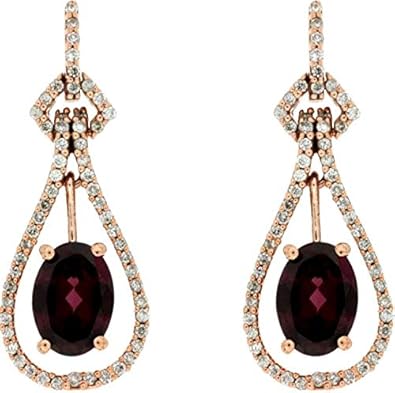 Amazon.com: 2.29CT DIAMOND & AAA RHODOLITE 14KT ROSE GOLD TEAR DROP