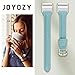 JOYOZY Leather Band Compatible with Fitbit Charge 2 Replacement Bands,Slim Classic Genuine Leather Wristband Fitness Strap Women(Smoky Blue with Silver Buckle)