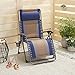 Amazon Basics Outdoor Padded Adjustable Zero Gravity Folding Reclining Lounge Chair with Pillow - Iron, Blue
