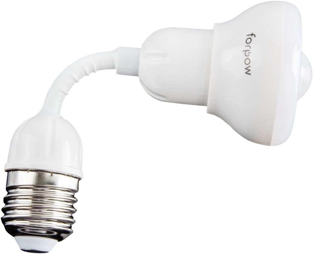 Motion Sensor Light Bulb PIR Infrared Detection White LED forpow E27 2.5w with Adjustable Tube,Auto Switch Energy Saving Stair Night Lamp,Warm White for Passageway,Bedroom,Toilet,Doorway
