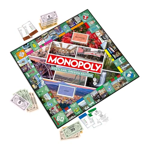 Monopoly Board Game – Portland, OR Edition: 2-6 Players Family Board Games for Kids and Adults, Board Games for Kids 8 and Up, Great for Game Night