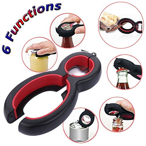 Multi Bottle Opener, Showshow Bottle Can Opener, Lid Twist Off Gripper