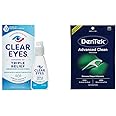 Clear Eyes Triple Relief Eye Drops, 0.5 Fl Oz & DenTek Triple Clean Advanced Clean Floss Picks, 150 Count