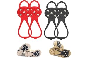 NOGCAW Universal Non-Slip Gripper Spikes,Durable Ice Snow Grips for Shoes,Traction Cleats Ice Snow Grips Anti Slip Silicone,Gripper Spikes Non Slip Shoe Spikes for Climbing Walking Hiking