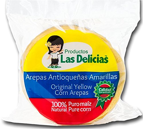 Arepas AntioqueÃ±as Amarillas Pre- Asadas (5 PACKS)(25 UNITS) Yellow Corn Arepas Pre-Heated