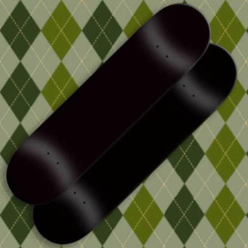Black 2 Blank Skateboard Decks - 7.5 In - Black Grip