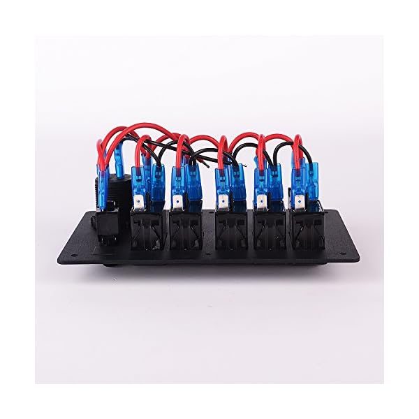 Iztoss-Waterproof-5-Gang-Aluminum-LED-Rocker-Switch-Panel-Power-Socket-Marine-Boat