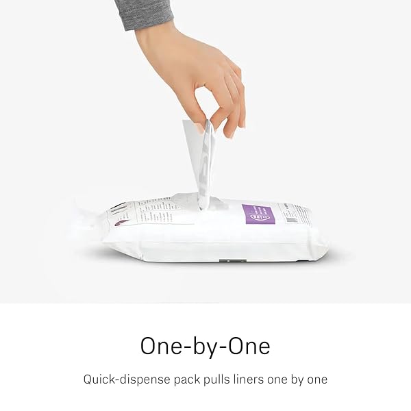 SIMPLEHUMAN CODE H 200 COUNT CUSTOM FIT LINERS, DRAWSTRING KITCHEN TRASH BAGS, ONE-BY-ONE MESS-FREE DISPENSE, EXTRA THICK & DOUBLE SEAMED, 50% PCR PLASTIC, 30-35 LITER / 8-9 GALLON, WHITE