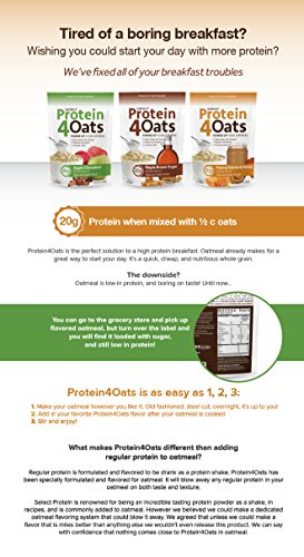 PEScience Protein4Oats, Protein Powder to Make Amazing Tasting Protein Oatmeal, with Whey and Casein, Gluten Free - Maple Brown Sugar, 12 Servings