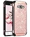 BENTOBEN Compatible with Galaxy Express 3 Case, Galaxy Luna Case, Galaxy J1 2016 Case, Galaxy Amp 2 Case, Dual Layer Glitter Shockproof Case for Samsung Galaxy J1 J120/Luna/Express 3/Amp 2, Rose Gold