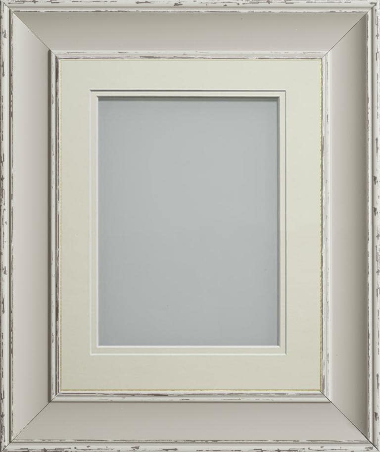 Frame Company Brooke Moonstone Grey Photo Frame, Double Ivory Mount, A4 for 10x6 inch, fitted with perspex