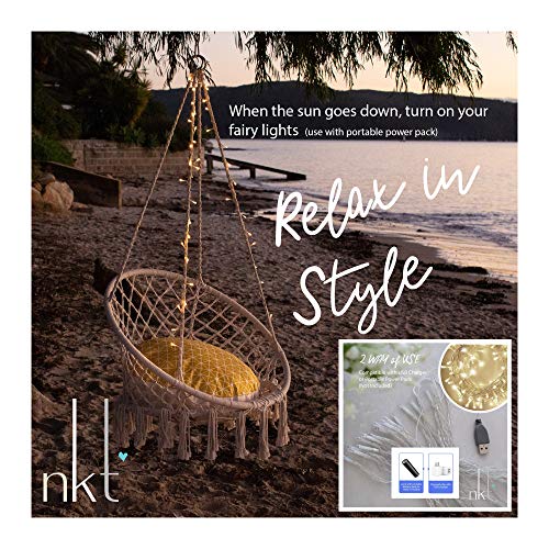 NOOKSTA Macrame Hanging Chair Swing Chairs Included Cushion & Hanging