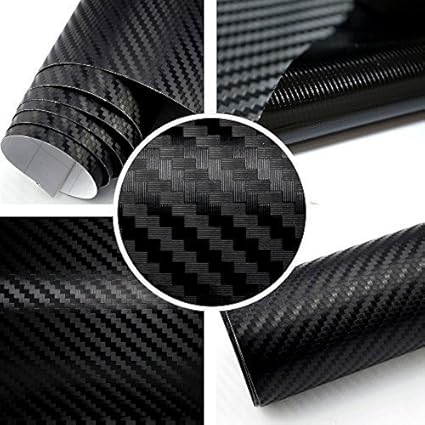 Rapid Teck® 3D Carbon Autofolie Schwarz 2m x 1,52m flexieble Car Wrapping Folie mit Luftkanälen