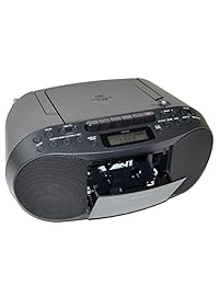 Sony formato MP3 CD, radio AM FM, grabadora de cassette Boombox con Mega Bass + 6 pilas + Cable auxiliar & HeroFiber Ultra suave paño de limpieza
