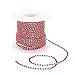 BENECREAT 10 Yard Crystal Rhinestone Close Chain Clear Trimming Claw Chain Sewing Craft about 2880pcs Rhinestones, 2mm - Red (Silver Bottom)