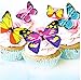 Set of 100 Butterfly Cake & Cupcake Toppers Food Decoration 4 Colour
