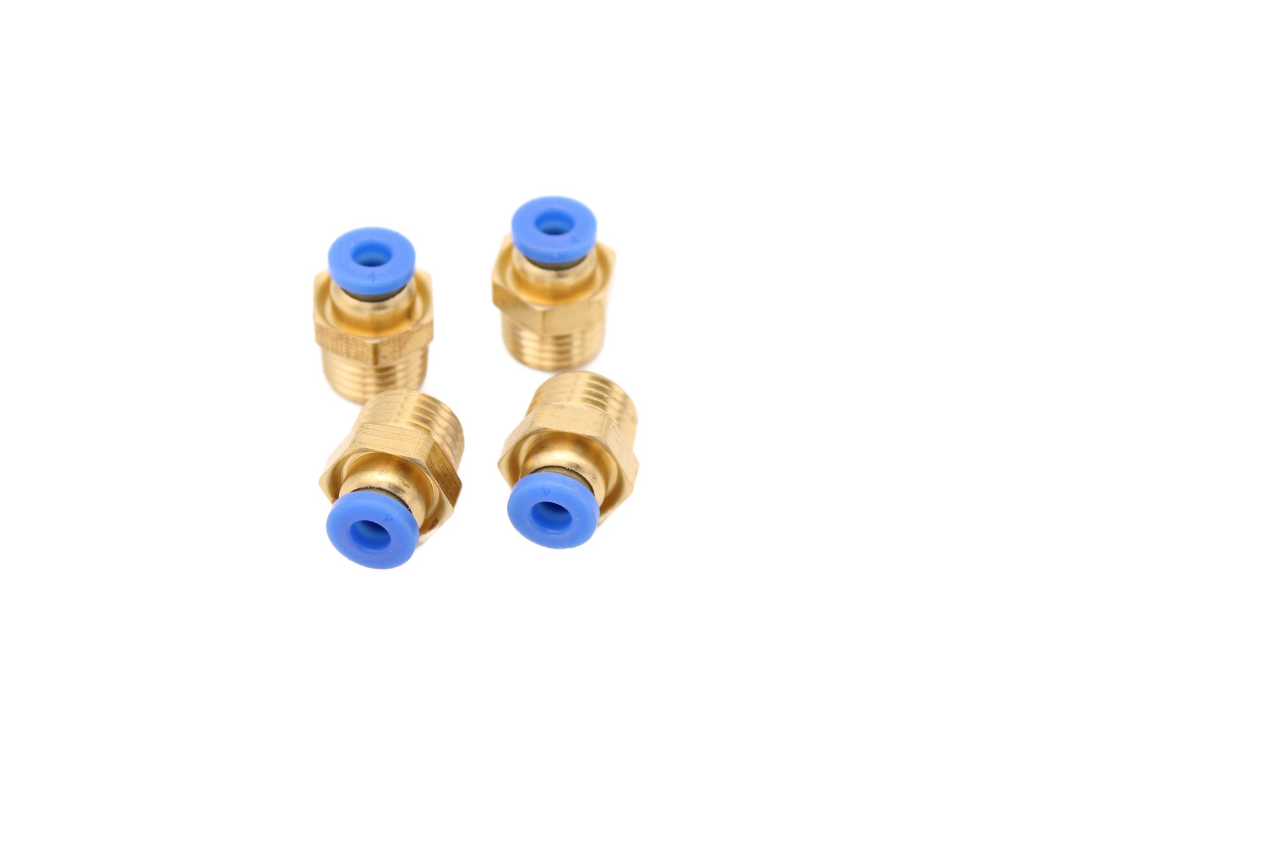 Pneumatic Push-In Connection R 1/4 Inch to 4 mm IQS, Pack of 4 Push-In Compressed Air Connection Plug Connection (R 1/4 Inch - 4 mm)