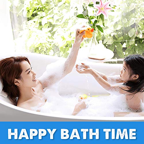 Wimaha Non Slip Bathtub Mats Long (34.5 x 15.5) Shower Bath Mat for Bathroom Tub Stall, Machine Washable, Ideal for Kids Elderly Baby, Clear Blue