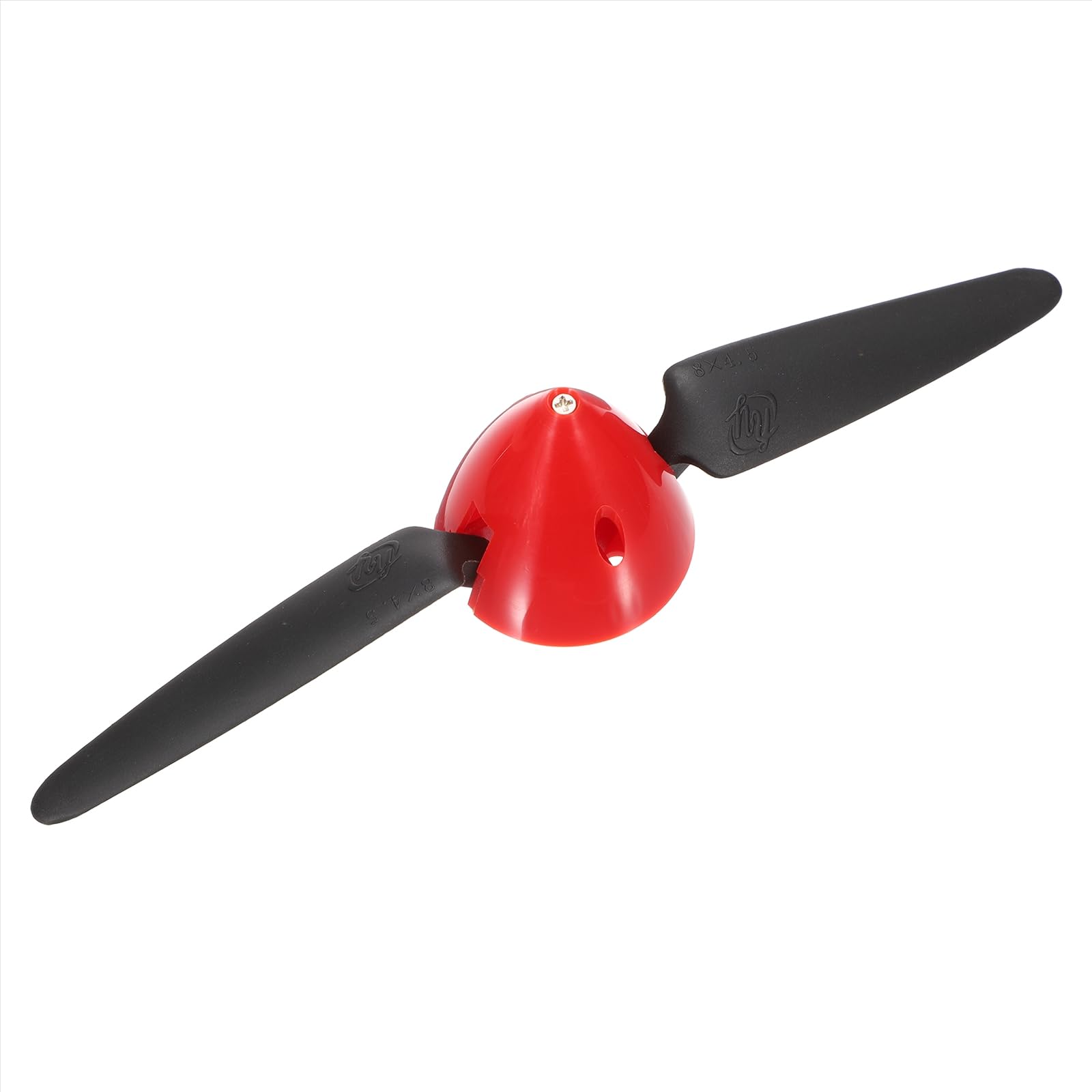 sourcing map 8x4.5 Inch RC Plane Propeller, RC Folding Propellers Spinner Size D44xH43mm 2.3mm Motor Shaft Dia 2-Vane with Nylon Plastic Spinner for Airplane Helicopter(Black Red)