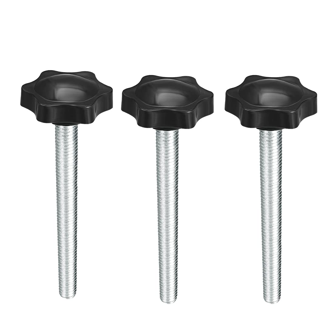 uxcell Clamping Screw Knob, 38mm Dia Plum Hex Shaped Grips Star Knob M8 x 70mm Male Thread, 3pcs