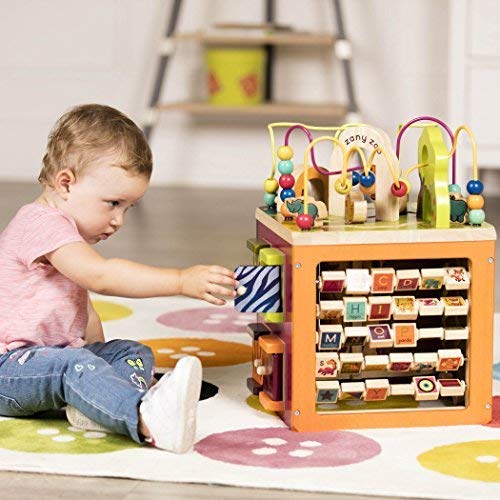 zany zoo wooden cube