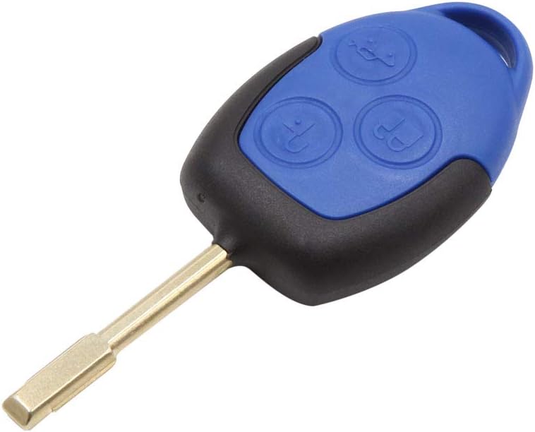 sourcing map 3 Button Uncut Insert Key Fob Remote Control Case Shell for Transit, Blue, 9.4x3.6x1.2cm / 3.7"x1.42"x0.47"(L*W*H) - Image 5