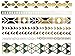 Terra Tattoos Gold Turquoise Metallic Temporary Tats 75+ Boho Henna Designs Feathers, Stars, Birds - Waterproof Nontoxic Long Lasting Perfect for Beach, Festivals, & more!