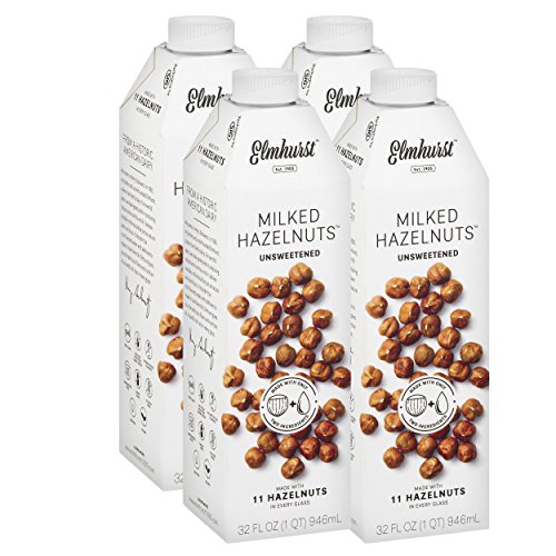 4pk Elmhurst Milked Unsweetened Hazelnuts - 32 oz Non Dairy Hazelnut Milk