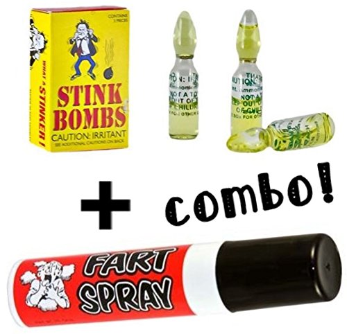 (3) Liquid Stink Bombs ~ Butt Crack Ass Smell + (1) Fart Spray ~COMBO SET~