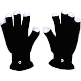 Raver Blacked Out Gloves RGB LED 7 Colors Light Show Gloves